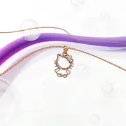 Hello Kitty Pendant Necklace in Rose Gold Embellished With SWAROVSKI® Crystals