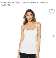 NWT YUMMIE CASSIDY CONVERTIBLE SHELF CAMI IN WHITE- J15