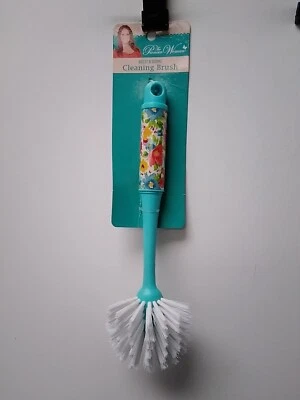 Pioneer Woman Breezy Blossoms Cleaning Brush Light Blue/Floral 11 in Long