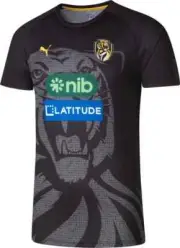 Richmond Tigers 2025 AFL Mens Black Training Shirt Sizes S-6XL BNWT
