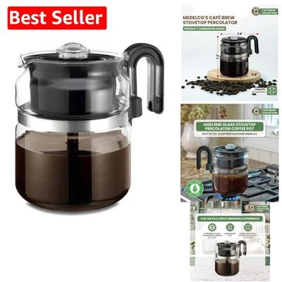 Dishwasher Safe 8-Cup Stovetop Coffee Percolator - Ideal Brew Every Time