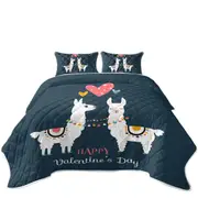 Happy Valentines Day Loving Llamas Coverlet