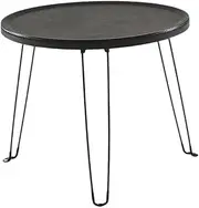 [STARTIST] Folding Round Table Mini Balcony Picnic Table Furniture Portable for BBQ Beach Outdoor, Black