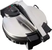 Electric Non-Stick Tortilla Maker 10-inch Brushed Stainless Steel/Black