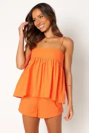 [PUP42] Serina Short Set - Orange XS Orange