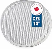 [Norjac] 14 Inch Pizza Screen, 2 Pack – Aluminum Mesh for Oven, Seamless, Rust-Free, Durable Baking Trays for Crispy Crusts
