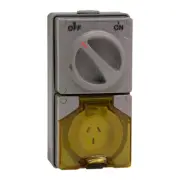 Clipsal 56 Series Flat 3 Pin 15A Switched Socket Chemical Grey | 56C315-CG