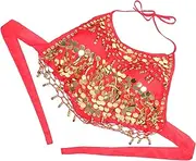 [DEARMAMY] Sparkly Dance Bra Top Sequin Tops for Women for Belly Tribal and Festival Dancers