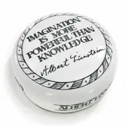 IMAGINATION SCRIMSHAW INSPIRED PAPERWEIGHT - ALBERT EINSTEIN QUOTATION