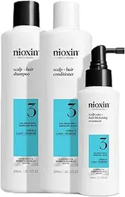[Nioxin] Scalp + Hair Thickening System Kit 3 for Colored or Dry Damaged Hair with Light Thinning (Shampoo 300 ml + Conditioner 300 ml + Treatment Serum 100 ml)
