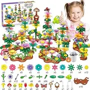 Flower Garden Building Block Toys, 274 Pcs Flowers Buildable Play Set for Girls Boys Age 3 4 5 6 7 8 - DIY Floral Display STEM Toy Gardening Pretend Toy for Creative Kids, Stacking Game for Toddlers