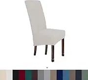 Stretch Chair Covers for Dining Room, Modern Elastic High Back Chair Covers, Removable and Washable Chair Protector Seat Covers for Hotel Kitchen,Light Grey