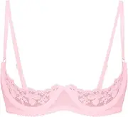 [Manyakai] Women Lingerie Sexy Bra Top Floral Lace Sheer See Through Underwear 1/2 Cup Honeymoon Nights