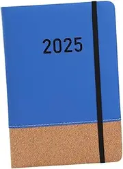 2025 Planner Notebook to Do List Notebook, A5 PU Cover Portable, Daily Hour Planner, Academic Planner for Home, School, Blue