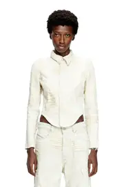 [Diesel] Diesel - Shirt in jacquard denim with floating threads - Denim Shirts - Woman - White M White