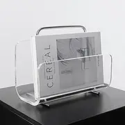 Acrylic Magazine Holder, Crystal Clear Acrylic Book Holder, Magazine Rack Organizer, Best Gifts, Small Desk Bookshelf for Magazines, Publications, Office Desk, Reception, Waiting Room,Space Saver