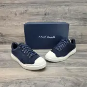 Cole Haan GrandPro Rally Cap Toe Sneakers Navy Ink Suede Ivory Men's 9 M New