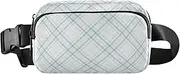 [Amooorous] Blue and White Checkered Pattern Stylish Waist Pack Crossbody Bag for Men Women Multipurpose Running Belt Bag Waist Pack with Adjustable Strap for Workout Running Hiking, Blue and white checkered