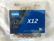 KMC X12 12-Speed MTB / Road Bike Ti-Nitride Gold Chain for SRAM Eagle & GX - 126