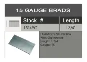 Spotnails 1514PG 15 Gauge 1 3/4" Finish Nails Straight for Duo Fast HFN880 Max