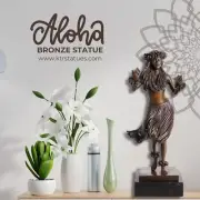 Kim Taylor Reece Bronze Statue Aloha “Greeting”, KTR artwork, Bronze sculpture