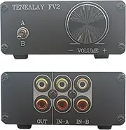 HiFi RCA Passive Preamp Stereo Audio Preamplifier with Volume Control, A/B Audio Switch selector FV2