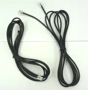 Lot of 2 Polycom Replacement Telephone Line Cable,RJ11 to RJ11 - 7 feet in Black