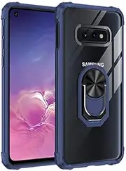 Cavor for Samsung S10e Case,for Samsung Galaxy S10e Case,Clear PC Case TPU Bumper Protective Cover 360°Rotation Ring Holder Kickstand [Work with Magnetic Car Mount] (5.8")-Blue