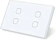 Australian Certified Zigbee Smart Light Switch – Premium Touch Wall Switch, Compatible with Alexa & Google Home, Zigbee Hub Required, Home Automation - Neutral Wire Required (White, 4 Gang)