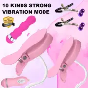 Breast Nipple Vibrator & Clitoris Stimulator Vibrating Adult Sex Toy for Women