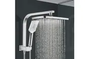 ACA 12 inch Rain Shower head set 3-Mode Handheld head Shower High Pressure Chrome Square Gooseneck WELS