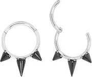 365 SLEEPERS 316L Surgical Steel Unisex 16G Spike Hinged Segment Ring Helix Tragus Septum Nose Hoop Earring Body Piercing Jewellery