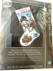 Dimensions The Gold Collection Snowmen Gathering Stocking Cross Stitch Kit