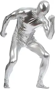 Gaoin Men's and Women's Shiny Metallic Stretchy Spandex Full Bodysuit Cosplay Zentai Costume