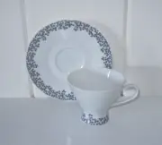 Mid Century Rosenthal Secunda Porcelain Grey Clover Cup & Saucer - Raymond Loewy