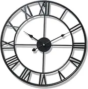 Garden Clocks Outdoor Waterproof, Roman Numeral Indoor and Outdoor Clocks for The Garden Wall Mounted Metal Precision Mute, A