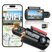 2.5K+1080P Dual Dash Cam Front and Inside, WiFi & GPS Dash Camera for Cars wi...