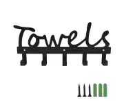 Toscano Aesthetic Bathroom Towel Rack for Wall Mount Space Saving Towel Holder 5 Hooks