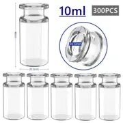300PCS 10ml Headspace Vials, Clear Glass Bottle, 20mm Crimp top, Flat Bottom, B1