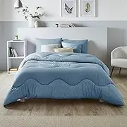 Night Lark Coverless Duvet Double 4.5 Tog - Linen Collection - Twilight Blue. Supersoft, Cosy and Lightweight Quilt. A Machine Washable, Hypoallergenic, Quick Drying All in One Reversible Comforter