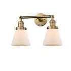 Innovations 2 Light Small Cone Bathroom Fixture in Brushed Brass - 208-BB-G61
