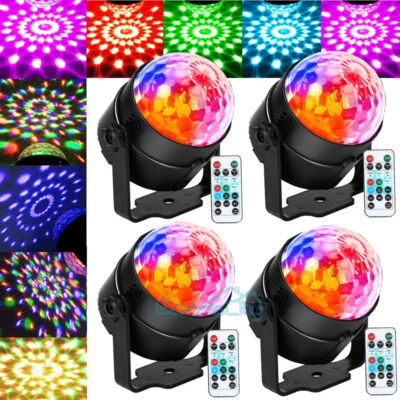 2/4X Disco Party Lights Strobe LED DJ Ball Remote Control Bulb Dance Lamp Decor