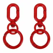 2.2" Swivel Snap Hooks with Key Rings, 2Pcs Oval Clasp Clip, Red
