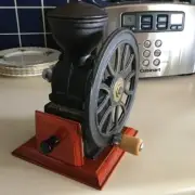 Vintage Hand Crank Wheel Manual Cast Iron Coffee Bean Grinder Mill Burr Antique