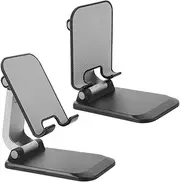 SEWACC 2pcs Adjustable Foldable Phone Stand Durable Bracket for Desk Use Compatible with Tablets and Phones for Streaming Video Chatting and Reading