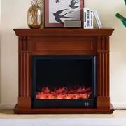 Belgrave 30" Electric Fireplace Heater Brown Mantel Suite – Smartphone Control