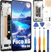 ARSSLY Xiaomi Poco X6 PRO 5G LCD Display Screen for Poco X6 PRO 5G 2311DRK48G 2311DRK48I Touch Screen Digitizer Full Assembly with Repair Kit (6.67 Inches, Black with Frame)