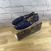 Toms Canvas Classic Blue w/ Giraffe Print Women’s Size 11 New With Box