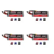 Venom 20C 2S 5000mAh 7.4V Hard Case LiPo Battery with UNI Plug System x4 Packs