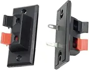 45mm x 21mm 2 Way Jack Socket Spring Push Release Connector Terminal Strip Block Speaker 2Pcs
